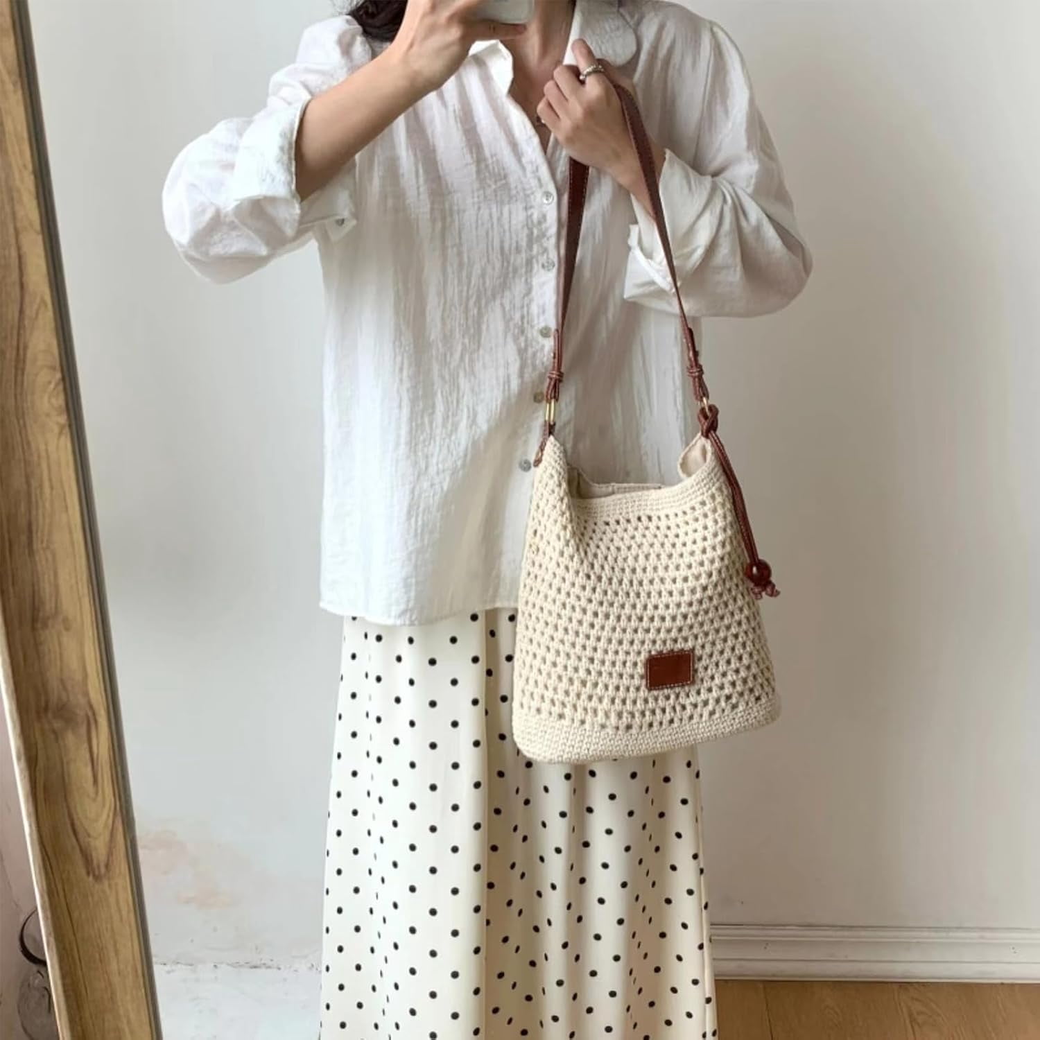 CAILDANL Summer Knitted Shoulder Bag bags for 2025, Bohemian Hobo Beach bag Casual Designer Purse for Women
