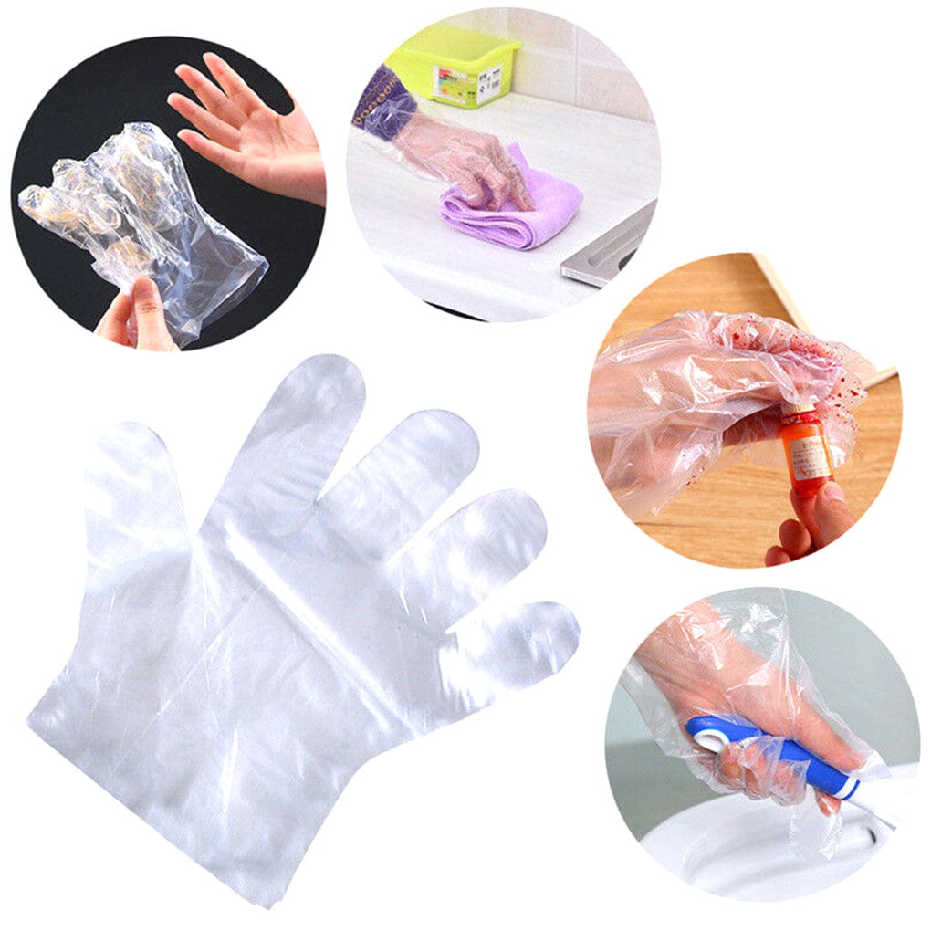 500PCS PE DISPOSABLE PROTECTIVE GLOVES FOOD SERVICE HOME HYGIENE KITCHEN TOOL FA 