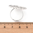 thumbnail image 4 of 100 pc Vintage Adjustable Iron Flower Finger Ring Components Alloy Cabochon Bezel Settings Cadmium Free Lead Free Silver Oval Tray: 13x18mm 17mm, 4 of 6