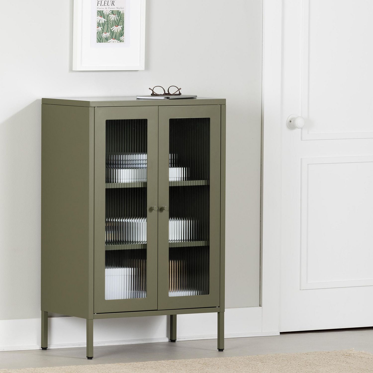 Accent Cabinet with Glass Doors from the collection Kodali South Shore