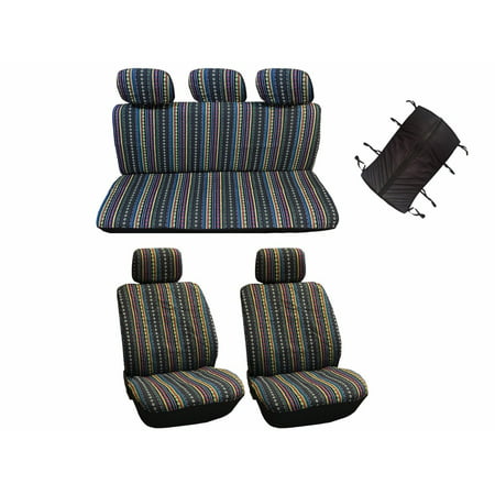10 Pc Universal Cabo Saddle Mexican Blanket Seat Cover Set