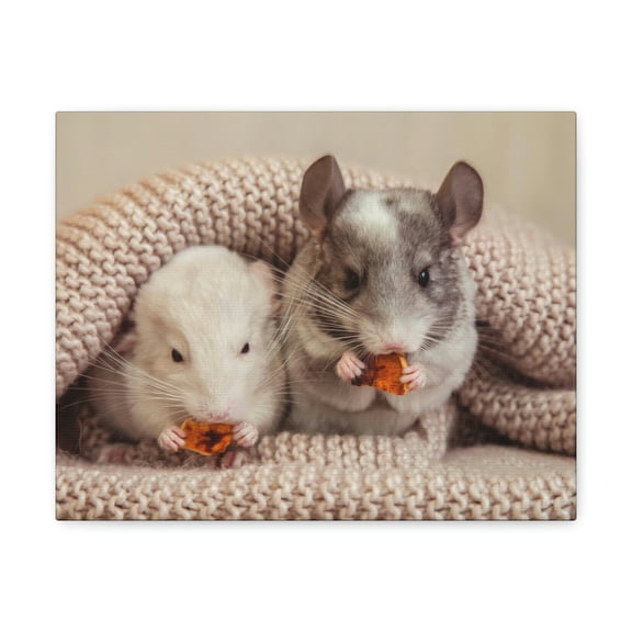 Chinchilla Couple Chinchilla Troop Print Animal Wall Art Wildlife Canvas Prints Wall Art Ready to Hang Unframed