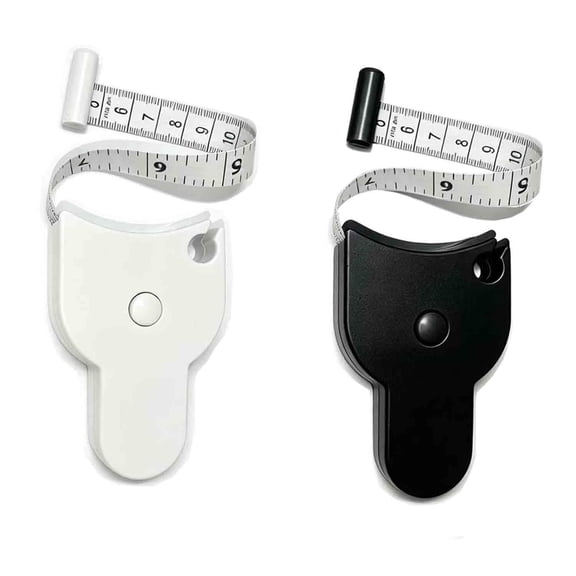 GJX Body Tape Measure 2-Pack - Black & White Retractable Measuring Tape for Body Measurements, 60-Inch/150cm Dual Scale Fitness Tape with Easy-Lock Mechanism