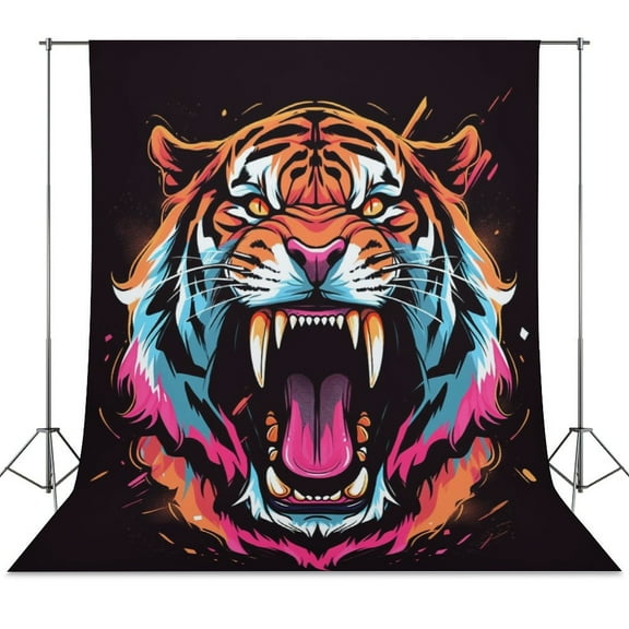 Tiger Animal Graffiti Backdrop Background for Photography Photo Booth Backdrop for Photoshoot Background Screen Video Recording Parties Curtain