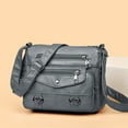 thumbnail image 4 of Stylago Leather Messenger Bags Women's Vintage Crossbody Purses Multiple Zipper Pockets Tote Shoulder Bag with Adjustable Strap Grey, 4 of 7