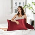 thumbnail image 6 of Burgundy Satin King Pillowcase Set 20 X 40 Silky Soft Hair Skin Care 2 Pack, 6 of 6