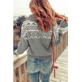 thumbnail image 1 of ABPHQTO Jersey De Mujer De Punto Geométrico Gris Con Cremallera De Un Cuarto, 1 of 5