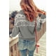 thumbnail image 1 of ABPHQTO Jersey De Mujer De Punto Geométrico Gris Con Cremallera De Un Cuarto, 1 of 5