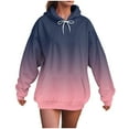 thumbnail image 5 of GEWSEY Womens Neon Print Oversized Hoodies Drawstring Pullover Sweatshirt Trendy Sweater Tops Fall Fashion Clothes (Purple, XL), 5 of 6