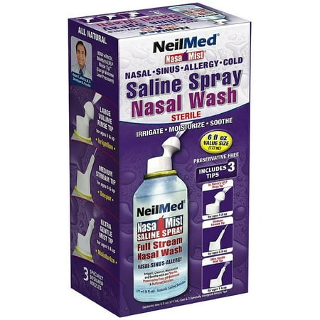NeilMed NasaMist Saline Spray 6 oz (Pack of 6)