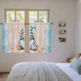 thumbnail image 3 of Coastal Beach Kitchen Curtain for Berdoom Living Room Cafe 45 Inch Length, Blue Gnomes Summer Ocean Sea Wave Starfish Beige Tiers Curtains Light Filtering Drapes Window Treatment 2 Panels 52"Wx45"L, 3 of 8