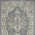 thumbnail image 6 of 5' X 7' Blue and Ivory Medallion Power Loom Distressed Area Rug, 6 of 11