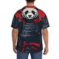 thumbnail image 5 of Cauagu Red Black Eastern Panda Warrior Men's Short Sleeve Button Down Hawaiian Shirt for Men Bowling Shirts Casual Summer Beach Shirt,4X-Large, 5 of 6