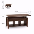 TribeSigns Lift Top Coffee Table with Hidden Storage Compartment and Lower Shelf for Living Room