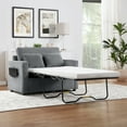 thumbnail image 6 of Harper & Bright Designs Pull Out Couch Bed with Mattress, Twin Size Convertible Sofa Bed with Foldable Side Table, Loveseat Sleeper for Living Room Apartment, Gray, 6 of 16