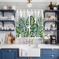 thumbnail image 2 of Curtains 63 Inch Length 2 Panels, Summer Tropical Leaves Grommets Window Treatment Curtain, Botanical Green Palm Thermal Curtains Drapes for Living Room/Bathroom, 2 of 9