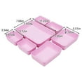 thumbnail image 3 of Gecau Desk Drawer Organizers Trays Felts Storage Bins Drawers Dividers Drawers Organizer Bins 7 Pack Pink Novelty 7.88x2.32 Inch, 3 of 5