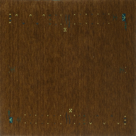 Ahgly Company Indoor Square Abstract Turquoise Blue Contemporary Area Rugs, 8' Square