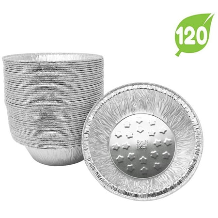 Primitive Pie Safe (Fig and Leaf (120 Pack) Premium Aluminum Foil 5-Inch Pie Pans l Top Baker's Choice Disposable Tin Baking Pan Oven Safe)