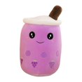 thumbnail image 1 of Milk Tea Cup Pillow Soft Cartoon Bubble Tea Cup Shape Smiling Face Color Matching Fully Stuffed Elastic Couch Car Seat Decor Bed Companion Pillow Doll, 1 of 10