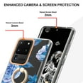thumbnail image 2 of Compatible for Samsung Galaxy S20 Ultra Case with Ring Kickstand Holder Clear Floral Pattern Hybrid PC TPU Shockproof Protective Phone Case Cover for Samsung Galaxy S20 Ultra Women Girls, Blue Flower, 2 of 5