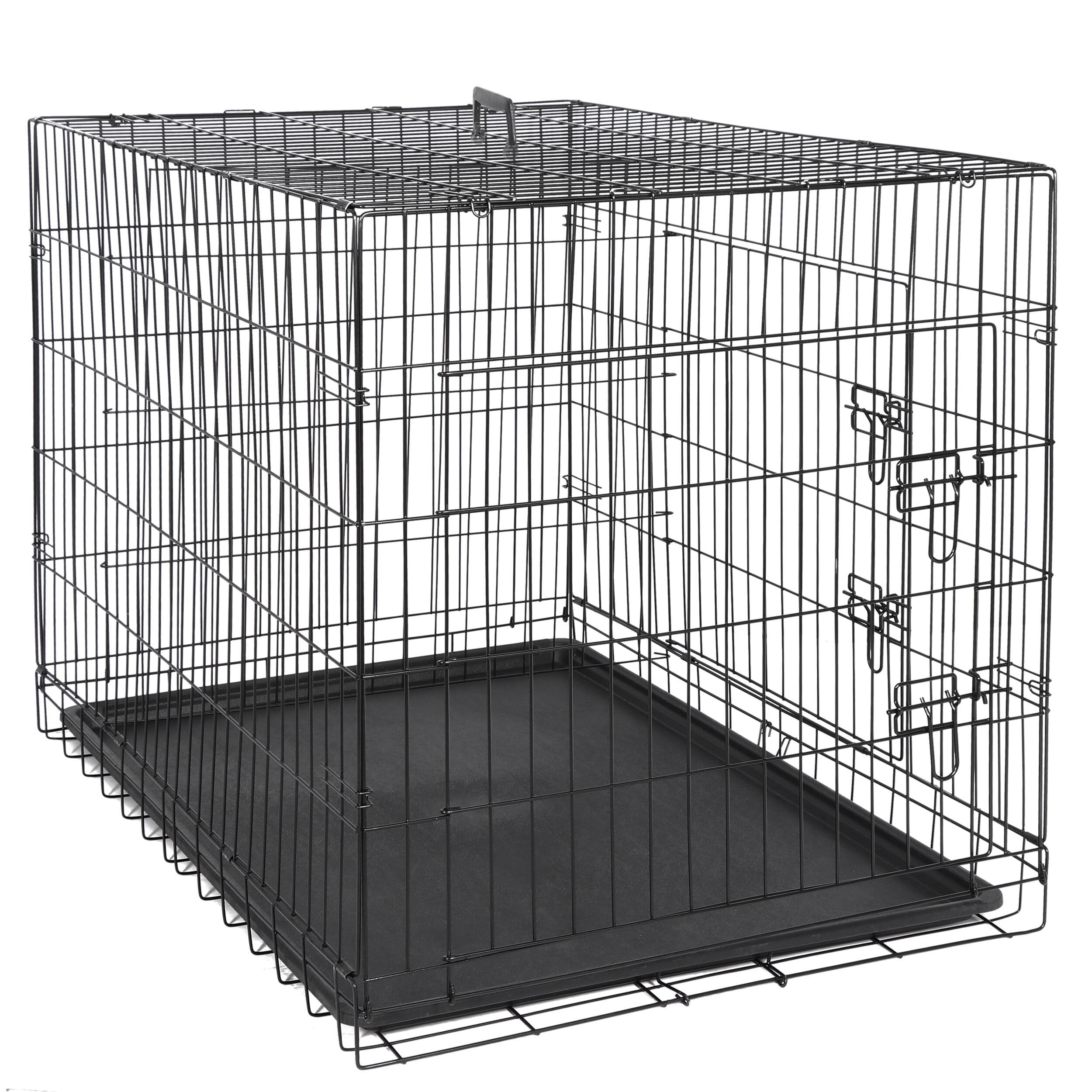 HomGarden 42’’ Foldable Large Dog Crate Kennel Double Door, Black
