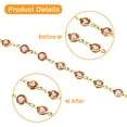 thumbnail image 3 of 2Pack 2 Yards Rhinestone Chain, Pink Beaded Chain with Gold Plated Brass, 3 of 6