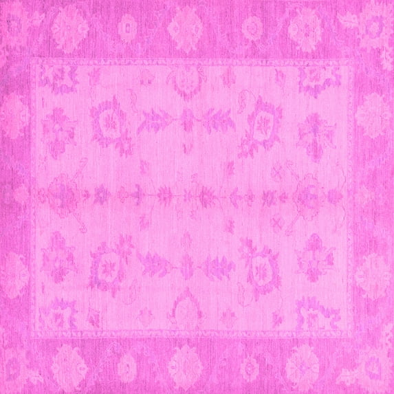 Ahgly Company Indoor Square Oriental Pink Modern Area Rugs, 6' Square