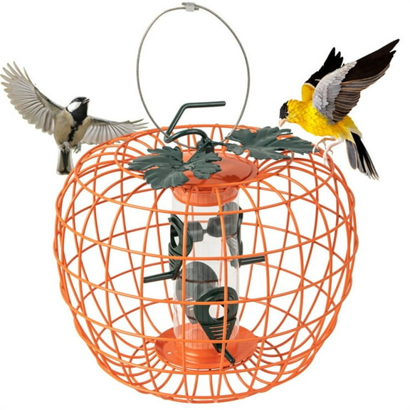 Bird Feeder Squirrel-Proof with Cage and 4 Metal Ports  Weatherproof Easy Fill System Optimal Bird Feeding