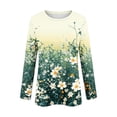 thumbnail image 6 of Noric Women Long Sleeve T-Shirt Loose Fit Casual Crew Neck Floral Print Fashion All Season Pullover Tops S-5XL, 6 of 8