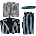 thumbnail image 6 of Tim Burton Style Men's Black & White Striped Horror Musical Suit - Blazer, Pants, Shirt & Tie, 6 of 8