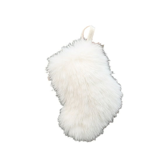 FastXmas 7 Inch Christmas Solid Color Long Plushs Socks Decoration,Christmas Stocking Decoration Gift Bags,Christmas Fuzzy Stocking Candy Bags Ornaments for Holiday,Fireplace,Home,Bedroom Decor