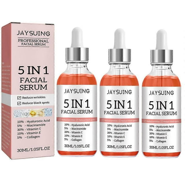 3pcs 30ml 5 In 1 Facial Serum Reduces Wrinkle Spots Anti-aging Firming Skin Moisturizer new