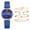 Blue, variant on VerPetridure QUARTZ Trend Luxury Party Ladies Exquisite Quartz Watch Bracelet Set