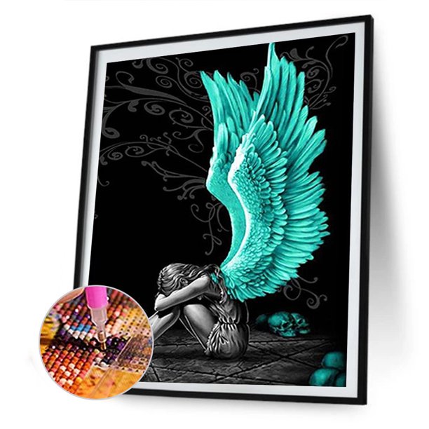 Cuadros Decorativos 5D bricolaje cuadrado completo taladro diamante pintura ala ángel mosaico Rhinestone dibujo Kit Tmvgtek embutido en tela