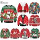 thumbnail image 2 of Jersey de gran tamaño para hombre, sudaderas de Navidad feas, chándal de cuello redondo, ropa de calle Vintage de dos piezas falsas, 2 of 4