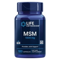 Life Extension MSM, 1000 mg, methylsulfonylmethane, supports healthy joints, helps relieve muscle and joint discomfort, antioxidant support, gluten-free, non-GMO, 100 capsules