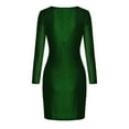 thumbnail image 3 of KaLI_store Formal Dresses for Women Wedding Guest Women's Elegant Midi Bodycon Dress Sleeveless Backless Ruffle Hem Formal Wedding Guest Dresses Green,XL, 3 of 5