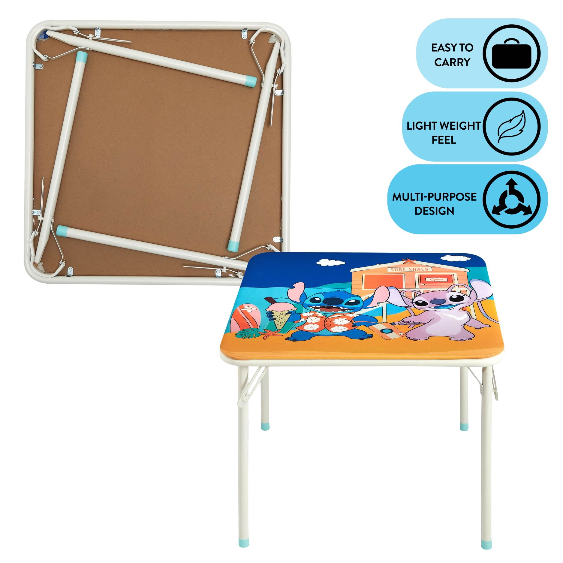Disney Stitch Kids' 3-Piece Table and Chairs Set, Blue