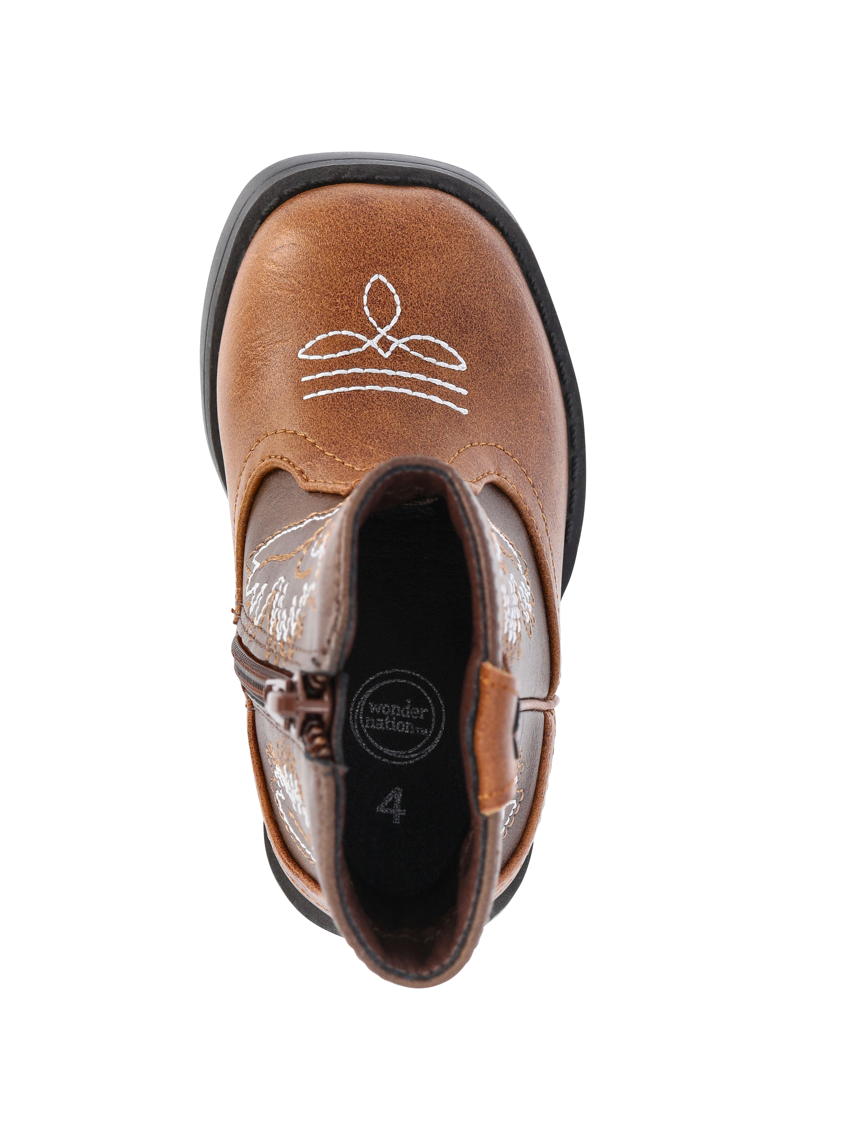Wonder Nation Baby Boys Faux Leather Western Boots
