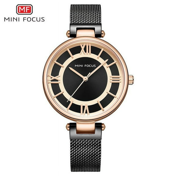 MINIFOCUS Brand Women Watches Waterproof Rose Gold Stainless Steel Mesh Strap Luxury Fashion Quartz Reloj Mujer Relogio Feminino
