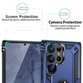 thumbnail image 6 of TJS for Samsung Galaxy S23 Ultra Phone Case, Impact Resistant Metal Ring Magnetic Support Kickstand Drop Protector Cover for Galaxy S23 Ultra (Blue), 6 of 6