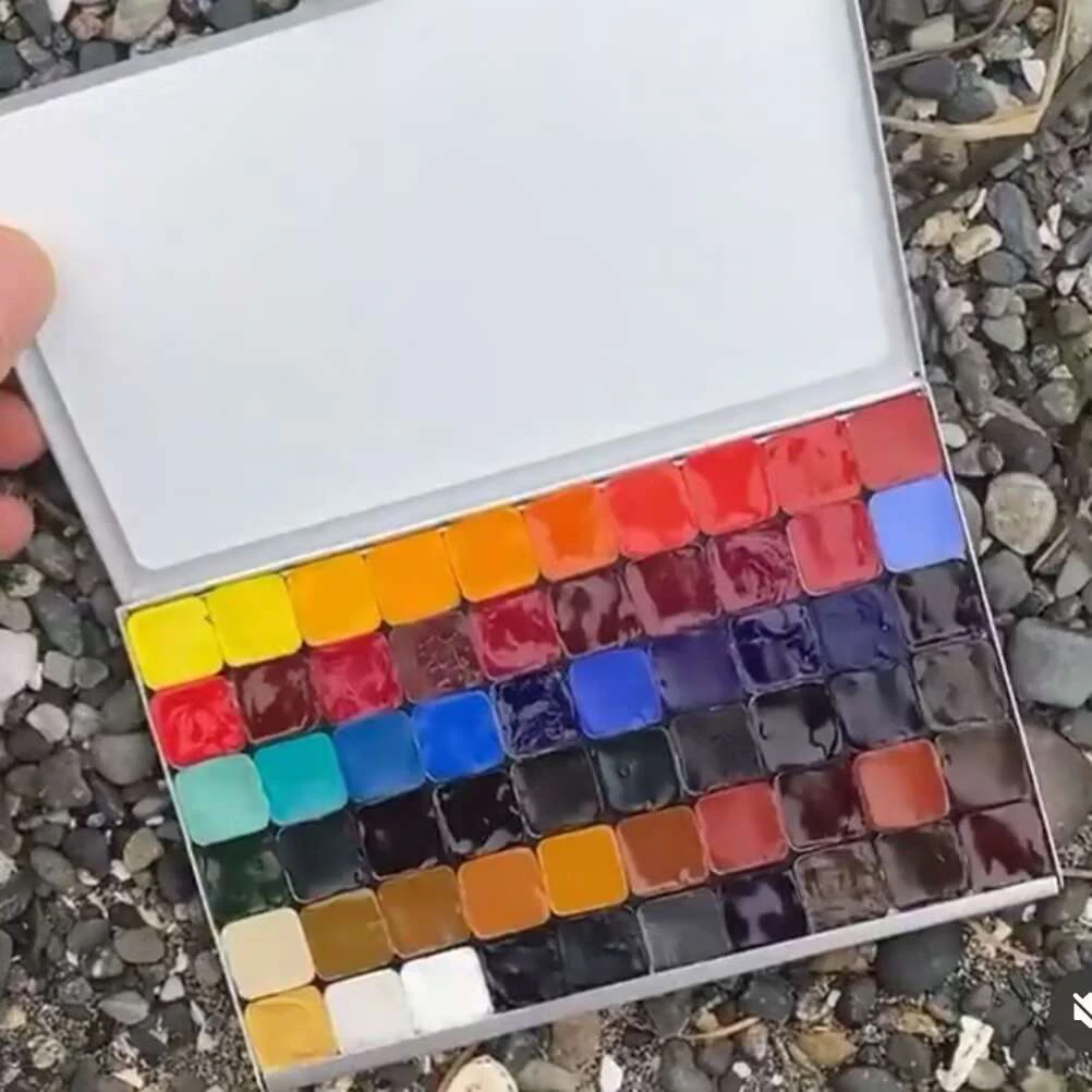 Tn Travel Watercolor Box Portable Packaging Acuarela Palette Magnetic Grid Combination Color Palette Beginner Painting