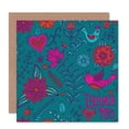 thumbnail image 1 of Thank You Floral Pattern Greetings Card Plus Envelope Blank inside, 1 of 3