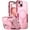 Pink, variant on Poetic Neon MagPro Case Designed for iPhone 15 5G 6.1 inch,[Compatible with MagSafe] Dual Layer Heavy Duty Tough Rugged Shockproof Protective 2023 New Cover, Magnetic Ring Stand, Pink