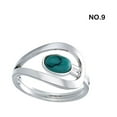 thumbnail image 4 of Qarigey Anillos Joyas Turquesa Plata Moda Mujer Antiguo Piedra Adornos Piedras preciosas Boda Elegante Lujo Aniversario Ropa, zapatos y accesorios Miscelánea nueve Qarigey AP016468-04, 4 of 6