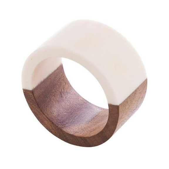 Saro Lifestyle Wood and Resin Two-Tone Napkin Ring (Set of 4)