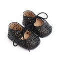 thumbnail image 2 of Eyicmarn Infant Girls Flat Shoes, Slip-resistant Leather Hollowed Lacing Shoes, 2 of 8