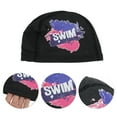 thumbnail image 3 of Ofertas Únicas 1 Pc Gorro de Natación de PU Elástico de Tejido Negro, 3 of 5