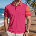 thumbnail image 2 of Homeyce Mens Short Sleeve Polo Shirts Button Contrast Collared Polo Shirts Classic Casual Lightweight Polo Tee Solid Color Short Sleeve Golf Shirts,Pink 4XL, 2 of 5